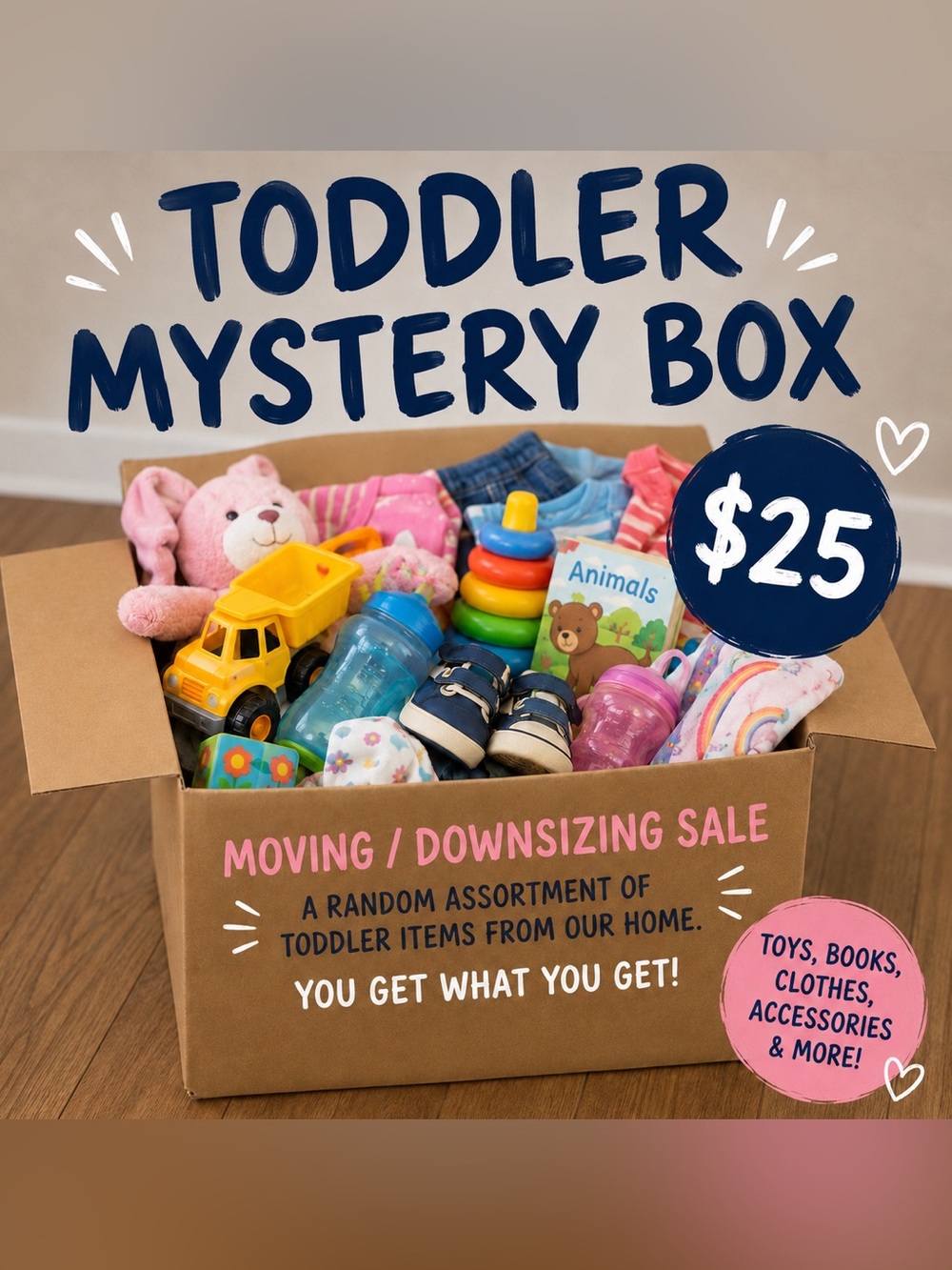 Toddler Mystery Box - Assorted Kids Toys (Pink, Blue, Yellow)